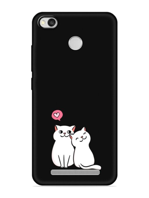 Cute Loving Cats Embossed Soft Silicone Case for Xiaomi Redmi 3S Prime