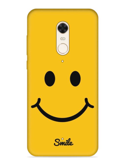 Yellow Smiley Embossed Soft Silicone Case for Xiaomi Redmi 5 Zapvi