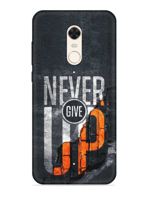 Never Give Up Embossed Soft Silicone Case for Xiaomi Redmi 5