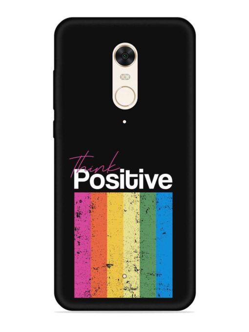 Think Positive Typography Embossed Soft Silicone Case for Xiaomi Redmi 5