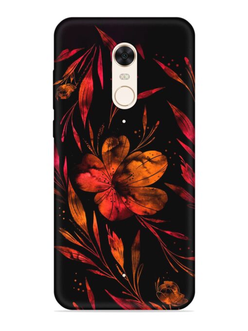 Red Flower Painting Embossed Soft Silicone Case for Xiaomi Redmi 5 Zapvi