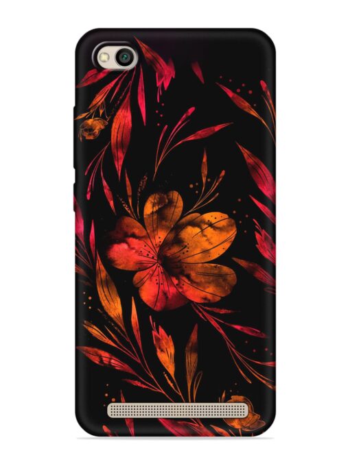 Red Flower Painting Embossed Soft Silicone Case for Xiaomi Redmi 5A