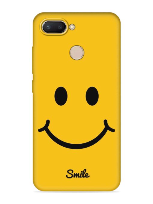 Yellow Smiley Embossed Soft Silicone Case for Xiaomi Redmi 6 Zapvi