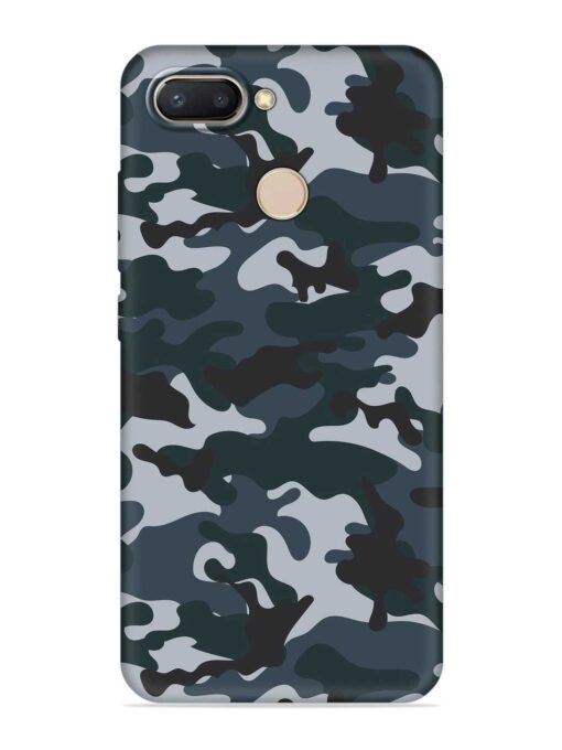 Dark Blue Army Military Art Embossed Soft Silicone Case for Xiaomi Redmi 6 Zapvi