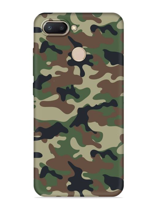 Army Military Camouflage Dark Green Embossed Soft Silicone Case for Xiaomi Redmi 6 Zapvi