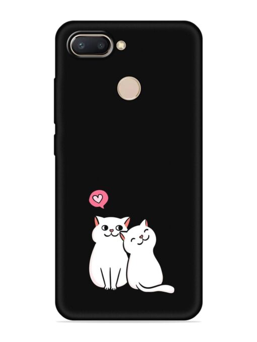 Cute Loving Cats Embossed Soft Silicone Case for Xiaomi Redmi 6 Zapvi