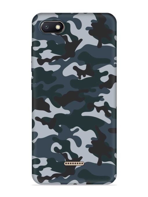 Dark Blue Army Military Art Embossed Soft Silicone Case for Xiaomi Redmi 6A Zapvi