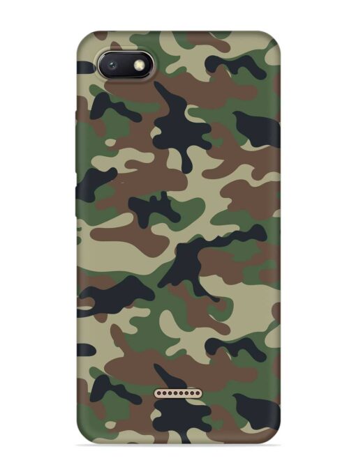 Army Military Camouflage Dark Green Embossed Soft Silicone Case for Xiaomi Redmi 6A Zapvi