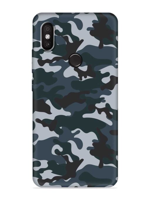 Dark Blue Army Military Art Embossed Soft Silicone Case for Xiaomi Redmi 6 Pro Zapvi