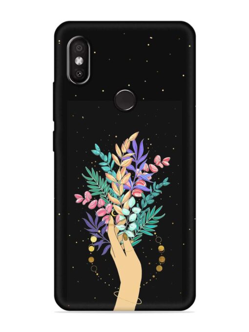 Flower On Hand Embossed Soft Silicone Case for Xiaomi Redmi 6 Pro Zapvi