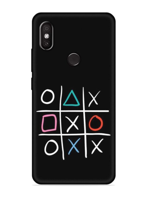 Super Neon Tic-Tac-Toe Embossed Soft Silicone Case for Xiaomi Redmi 6 Pro Zapvi