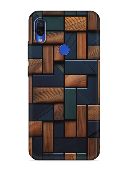 Wooden Background Cubes Embossed Soft Silicone Case for Xiaomi Redmi 7