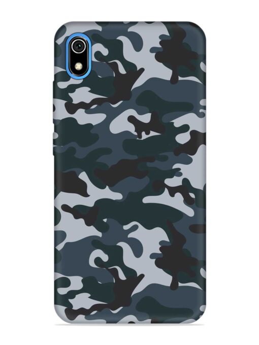 Dark Blue Army Military Art Embossed Soft Silicone Case for Xiaomi Redmi 7A