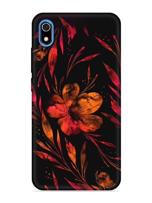 Red Flower Painting Embossed Soft Silicone Case for Xiaomi Redmi 7A Zapvi