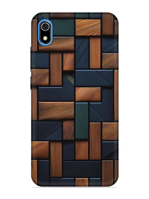 Wooden Background Cubes Embossed Soft Silicone Case for Xiaomi Redmi 7A Zapvi