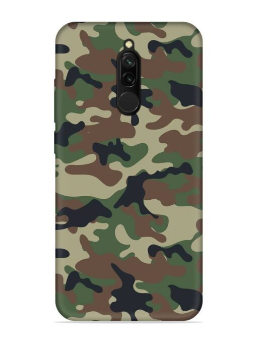 Army Military Camouflage Dark Green Embossed Soft Silicone Case for Xiaomi Redmi 8