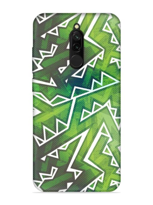 Green Graffiti Seamless Embossed Soft Silicone Case for Xiaomi Redmi 8