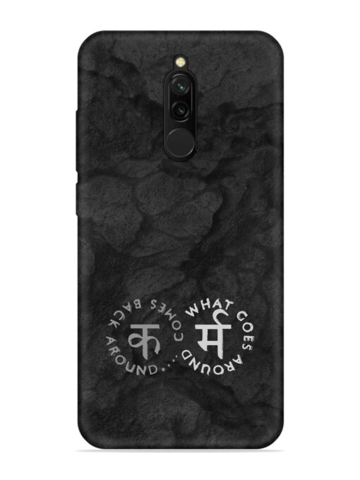 Karma Hindi Word Embossed Soft Silicone Case for Xiaomi Redmi 8