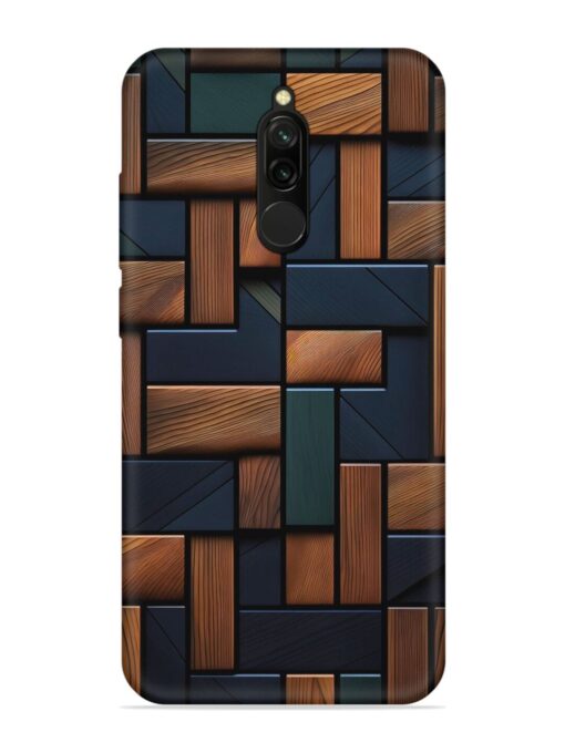 Wooden Background Cubes Embossed Soft Silicone Case for Xiaomi Redmi 8 Zapvi