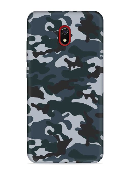 Dark Blue Army Military Art Embossed Soft Silicone Case for Xiaomi Redmi 8A Zapvi