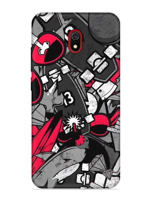 Fictional Doodle Embossed Soft Silicone Case for Xiaomi Redmi 8A