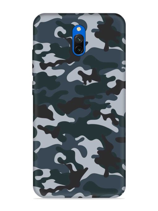 Dark Blue Army Military Art Embossed Soft Silicone Case for Xiaomi Redmi 8A Dual