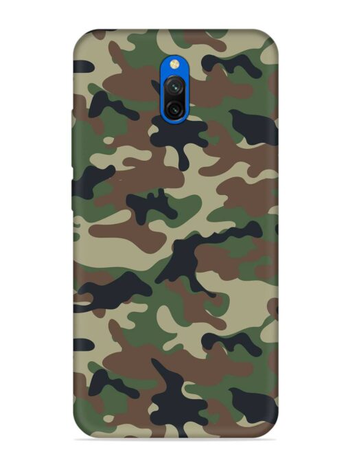 Army Military Camouflage Dark Green Embossed Soft Silicone Case for Xiaomi Redmi 8A Dual