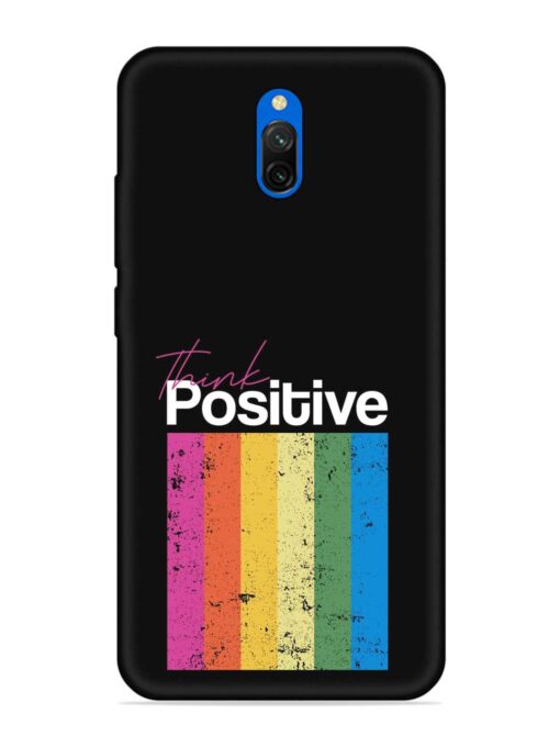 Think Positive Typography Embossed Soft Silicone Case for Xiaomi Redmi 8A Dual