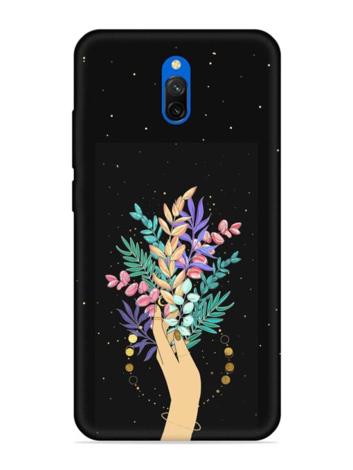 Flower On Hand Embossed Soft Silicone Case for Xiaomi Redmi 8A Dual Zapvi