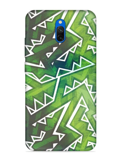 Green Graffiti Seamless Embossed Soft Silicone Case for Xiaomi Redmi 8A Dual