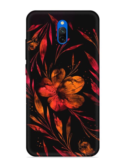 Red Flower Painting Embossed Soft Silicone Case for Xiaomi Redmi 8A Dual Zapvi