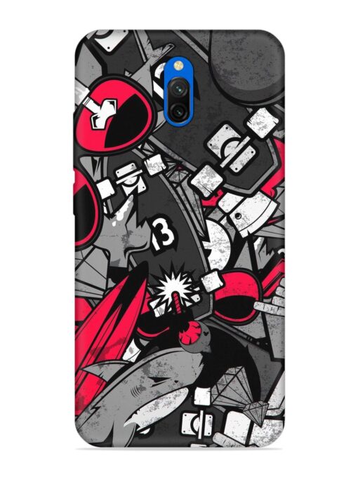 Fictional Doodle Embossed Soft Silicone Case for Xiaomi Redmi 8A Dual