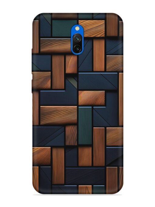 Wooden Background Cubes Embossed Soft Silicone Case for Xiaomi Redmi 8A Dual