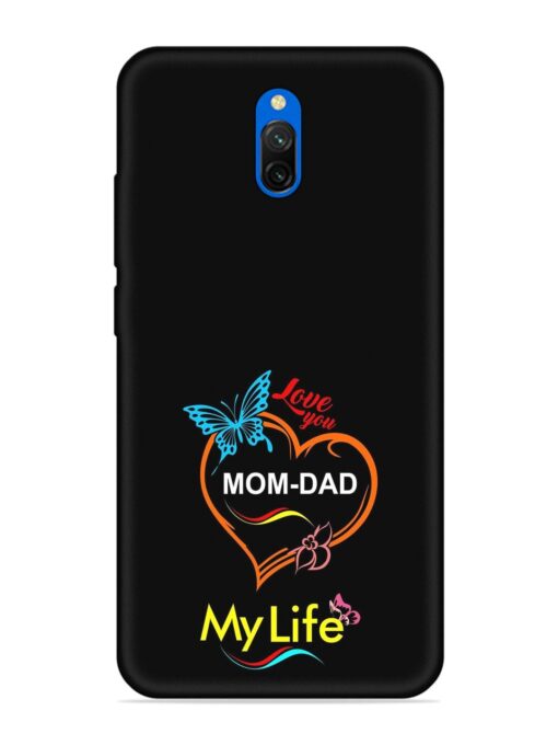 Love You Mom Dad Embossed Soft Silicone Case for Xiaomi Redmi 8A Dual