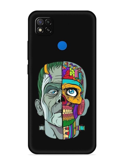 Men Vs Skull Embossed Soft Silicone Case for Xiaomi Redmi 9