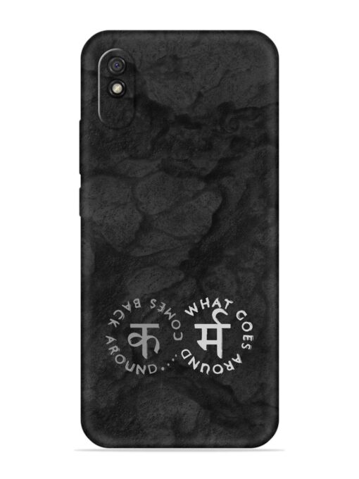 Karma Hindi Word Embossed Soft Silicone Case for Xiaomi Redmi 9A