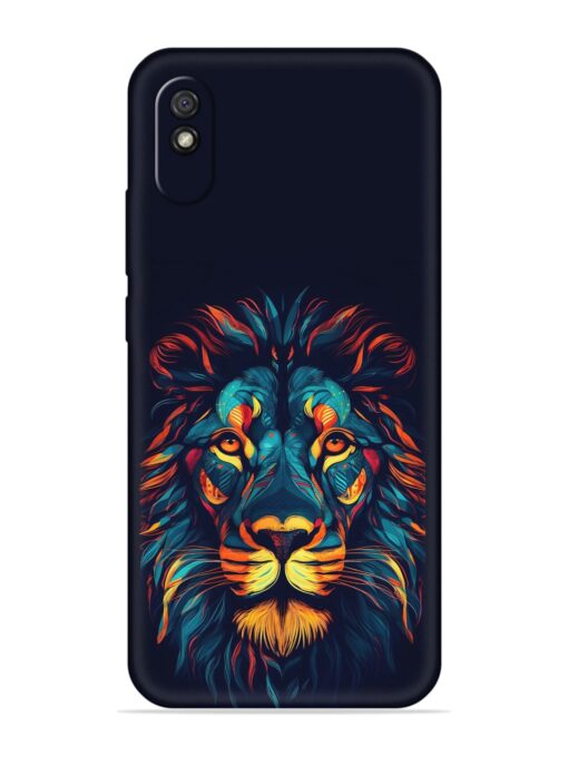 Colorful Lion Embossed Soft Silicone Case for Xiaomi Redmi 9A