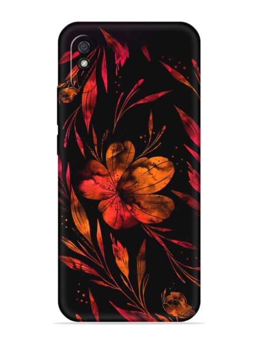 Red Flower Painting Embossed Soft Silicone Case for Xiaomi Redmi 9A Zapvi