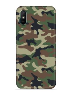 Army Military Camouflage Dark Green Embossed Soft Silicone Case for Xiaomi Redmi 9A Sport