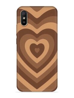 Brown Heart Embossed Soft Silicone Case for Xiaomi Redmi 9A Sport