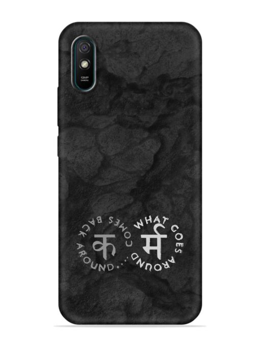 Karma Hindi Word Embossed Soft Silicone Case for Xiaomi Redmi 9A Sport