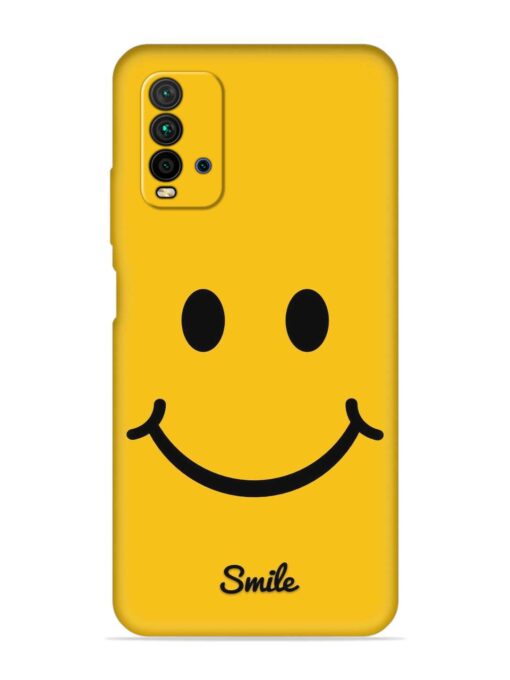 Yellow Smiley Embossed Soft Silicone Case for Xiaomi Redmi 9 Power Zapvi