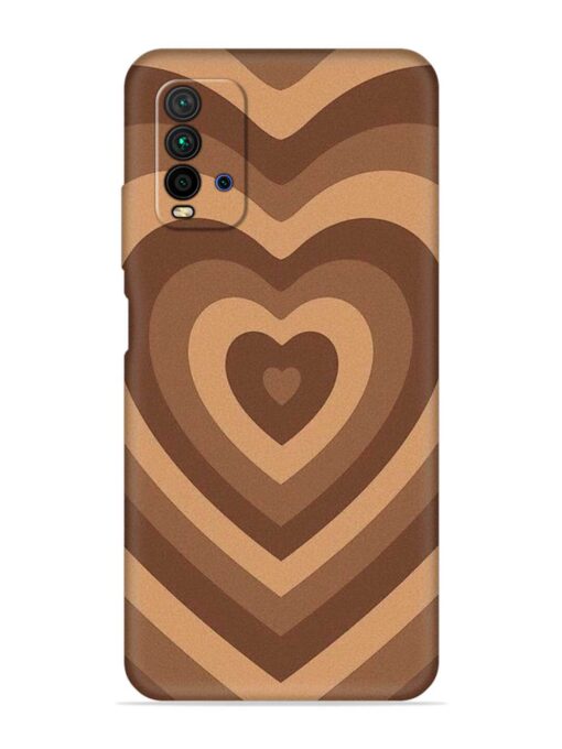 Brown Heart Embossed Soft Silicone Case for Xiaomi Redmi 9 Power