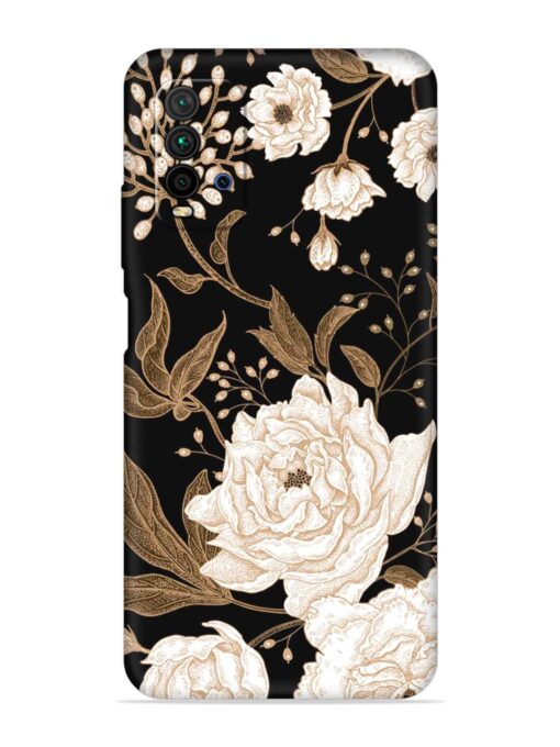 Peonies Roses Floral Embossed Soft Silicone Case for Xiaomi Redmi 9 Power