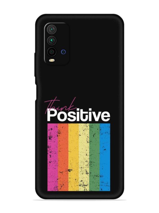 Think Positive Typography Embossed Soft Silicone Case for Xiaomi Redmi 9 Power Zapvi