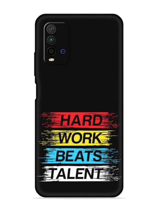 Hard Work Beats Embossed Soft Silicone Case for Xiaomi Redmi 9 Power Zapvi