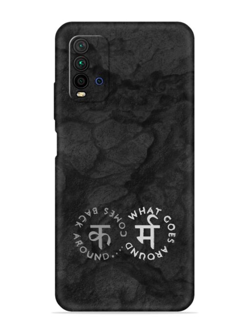 Karma Hindi Word Embossed Soft Silicone Case for Xiaomi Redmi 9 Power Zapvi