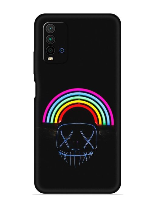 Mask Rainbow Embossed Soft Silicone Case for Xiaomi Redmi 9 Power Zapvi