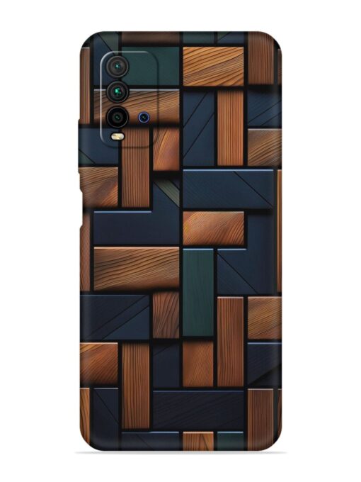 Wooden Background Cubes Embossed Soft Silicone Case for Xiaomi Redmi 9 Power