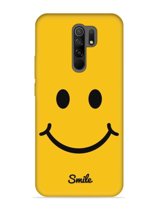 Yellow Smiley Embossed Soft Silicone Case for Xiaomi Redmi 9 Prime Zapvi